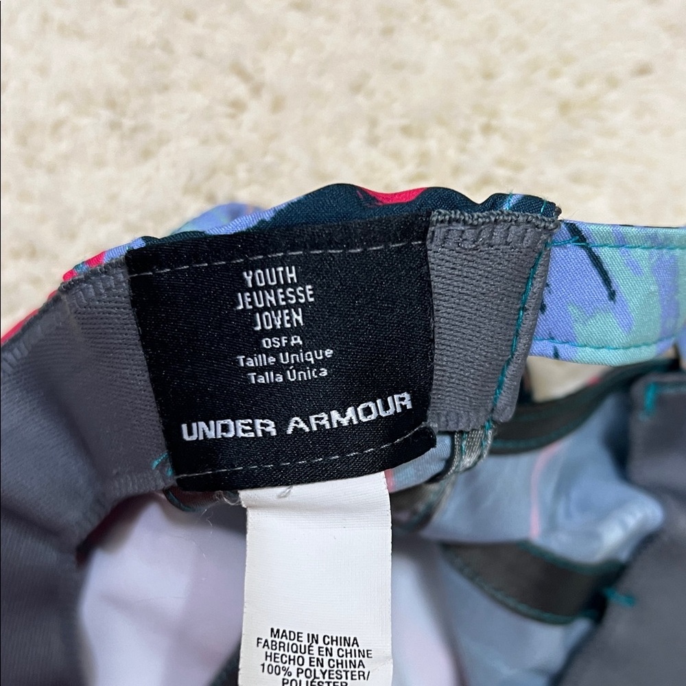 Under Armour Youth Hat with Swirl Design - Pink and Blue - Picture 5 of 6